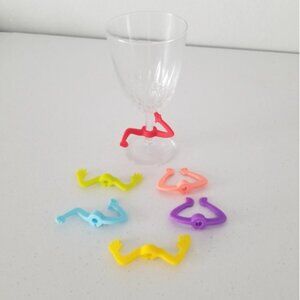 6pcs. Fun Charades Wine Marker Barware Glass Charm Drink Tracker Stemware